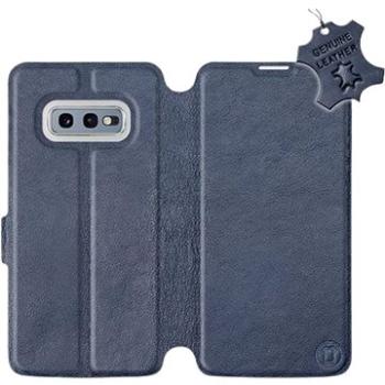 Flip pouzdro na mobil Samsung Galaxy S10e - Modré - kožené -   Blue Leather (5903226814770)