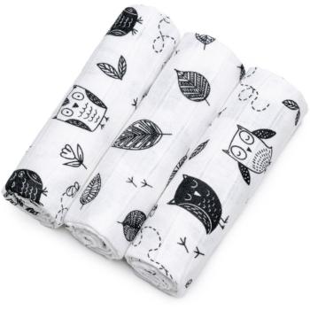 T-TOMI TETRA Cloth Diapers HIGH QUALITY látkové pleny Owls 70x70 cm 3 ks