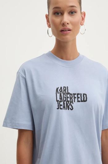 Bavlněné tričko Karl Lagerfeld Jeans modrá barva, 246J1712