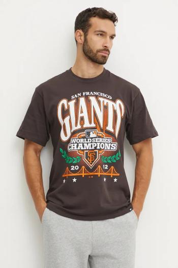 Bavlněné tričko 47 brand MLB San Francisco Giants šedá barva, s potiskem, BU022TMYIHQ632909C9