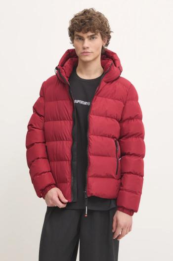 Bunda Superdry pánská, vínová barva, zimní, M5011905A-Z6Q