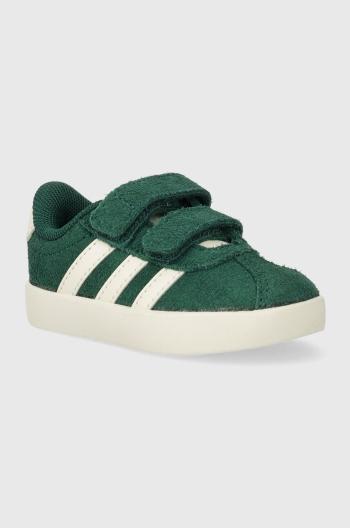 Dětské semišové sneakers boty adidas VL COURT 3.0 CF I zelená barva