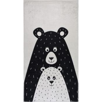 Fekete-fehér mosható gyerek szőnyeg 80x120 cm Bear Family – Vitaus