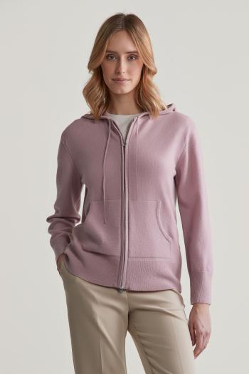 SVETR GANT SUPERFINE LAMBSWOOL ZIP HOODIE DUSTY PINK