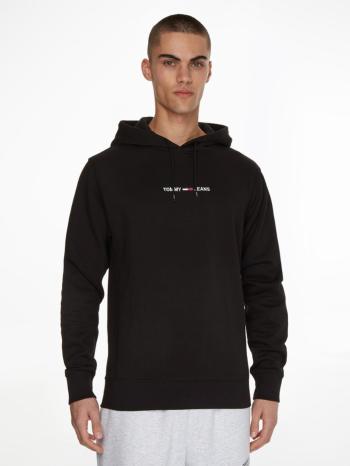 Tommy Jeans pánská černá mikina LOGO HOODIE - L (BDS)