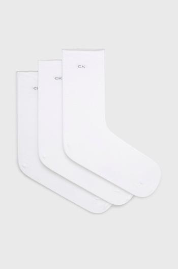 Ponožky Calvin Klein (3-pack) dámské, bílá barva, 701218770