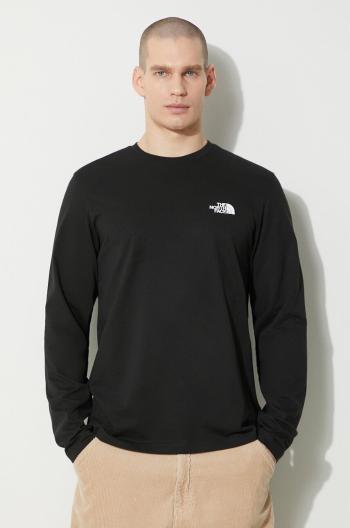 Tričko s dlouhým rukávem The North Face M L/S Simple Dome Tee černá barva, s potiskem, NF0A87QNJK31