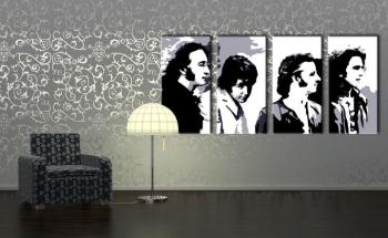 Ručně malovaný POP Art BEATLES 4 dílný 160x80cm