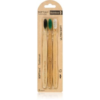 SOFTdent Bamboo Ultra Soft - 3 pack bambusový zubní kartáček 3 ks