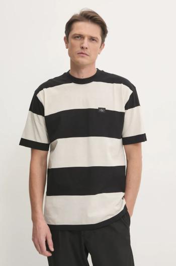 Bavlněné tričko Calvin Klein Jeans černá barva, J30J326857