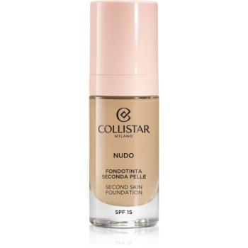 Collistar NUDO Second Skin Foundation SPF 15 rozjasňující hydratační make-up s vyhlazujícím efektem odstín 2G Beige Dorato 30 ml