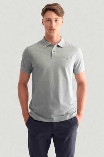 POLOKOŠILE GANT REG TONAL SHIELD SS RUGGER GREY MELANGE