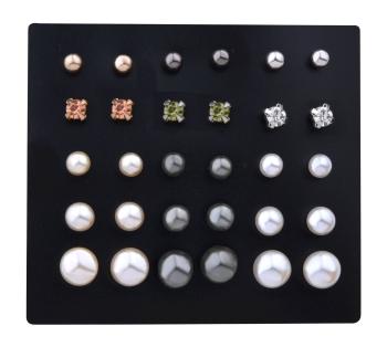 Troli Set de cercei fermecători - bile (15 perechi)