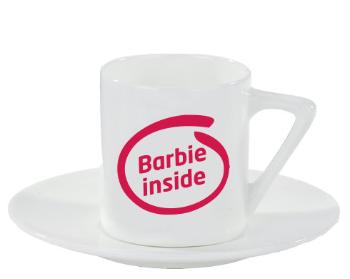 Espresso hrnek s podšálkem 100ml Barbie inside