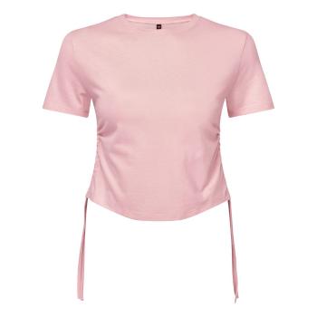 TriDri® Dámský řasený crop top - Světle růžová | S