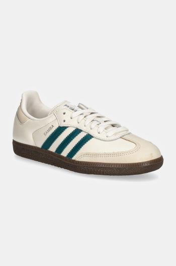 Kožené sneakers boty adidas Originals Samba OG W béžová barva, IG1963