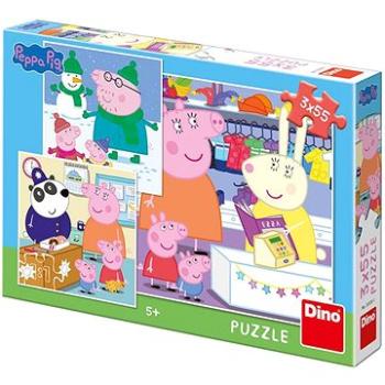 Prasátko Peppa: Veselé odpoledne 3x55 Puzzle (8590878335301)