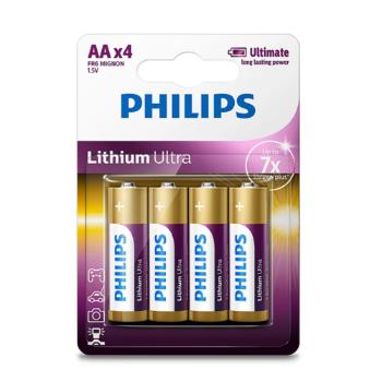 Philips Baterie AA 1,5 V Lithium Ultra, 4 ks