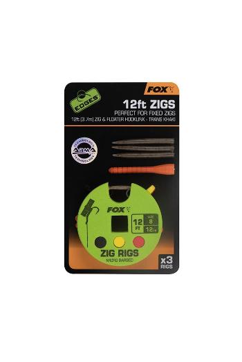 Fox Návazce Edges Zig Rig vel.8 - 12lb 12ft