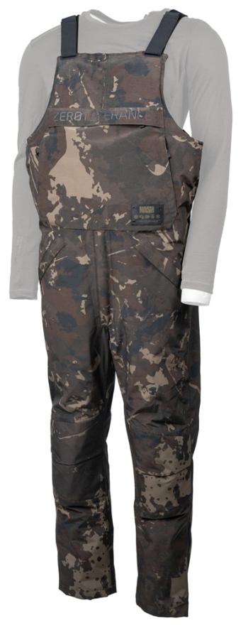 Nash kalhoty zero tolerance helluva waterproof bib and brace camo - l