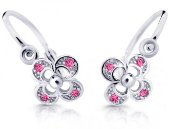 Cutie Jewellery Dětské náušnice z bílého zlata C2200-10-X-2 fuchsiová