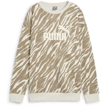 Puma ESSENTIALS+ ANIMAL AOP CUR FL Női pulóver, bézs, méret