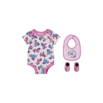 Converse converse aop bodysuit, bib, bootie 3pc set 0-6m