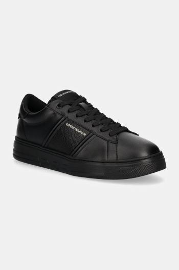 Kožené sneakers boty Emporio Armani černá barva, X4X570 XN840 K001