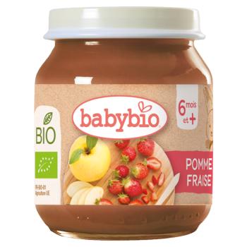 BABYBIO Bio jablko a jahody 6m + 130 g