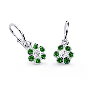 Cutie Jewellery Dětské náušnice z bílého zlata C1737-10-X-2 zelená