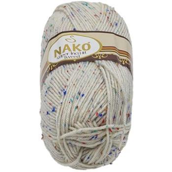 Tweed 100g - 23403 bílá s nopky (7813)