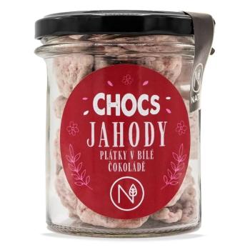 NATU Chocs jahody plátky v 30% bielej čokoláde 80 g