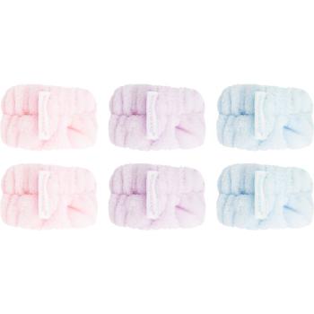 Brushworks Pastel Microfibre Wrist Wash Bands náramky proti stékající vodě při mytí obličeje 6 ks