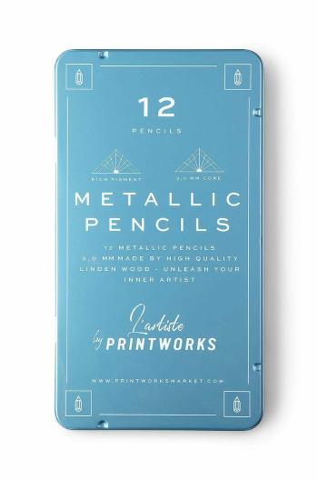 Sada pastelek v pouzdře Printworks Metallic 12-pack