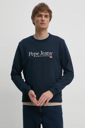 Bavlněná mikina Pepe Jeans SEAN pánská, tmavomodrá barva, s potiskem, PM582699