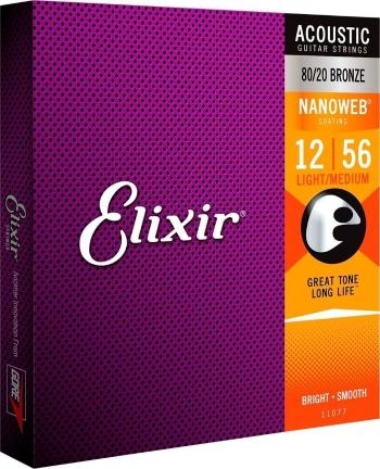 Elixir 11077 Nanoweb 12-56 Struny pro akustickou kytaru