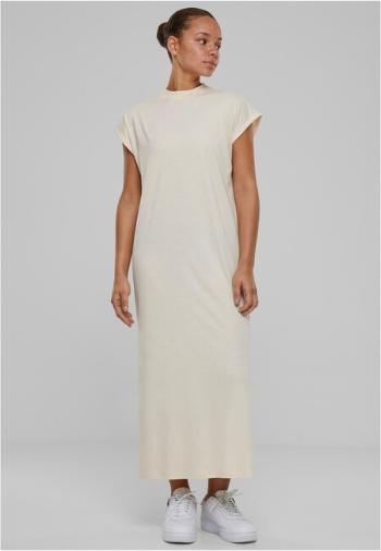 Urban Classics Ladies Long Extended Shoulder Dress whitesand - M