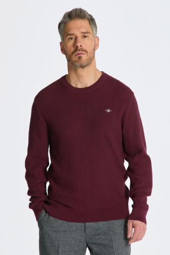 SVETR GANT COTTON TEXTURE C-NECK RED SHADOW