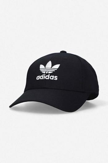 Bavlněná baseballová čepice adidas Originals Baseball Classic Trefoil černá barva, s aplikací, EC3603