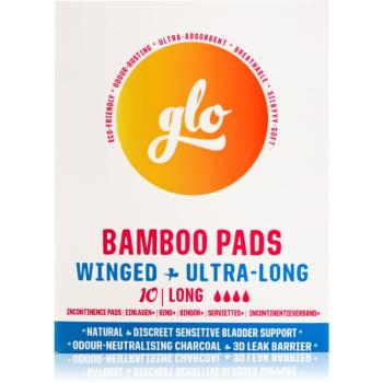 FLO GLO Bamboo Pads inkontinenční vložky s křidélky Long 10 ks