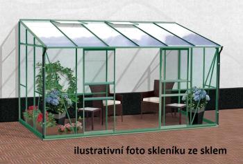 Skleník ke stěně IDA 7800 polykarbonát zelený Dekorhome Polykarbonát 4 mm