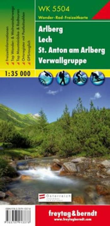 WK 5504 Arlberg, Lech, St. Anton am Arlberg, skupina Verwall 1:35 000 / turistická mapa