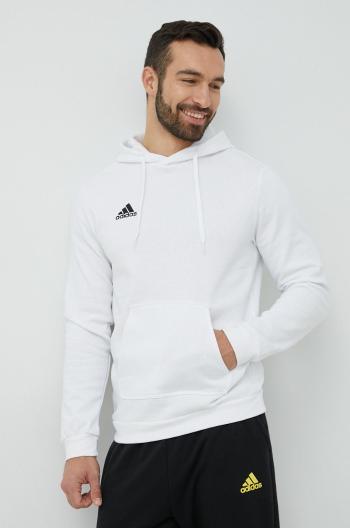 Mikina adidas Performance pánská, bílá barva, s kapucí, hladká, HG6302