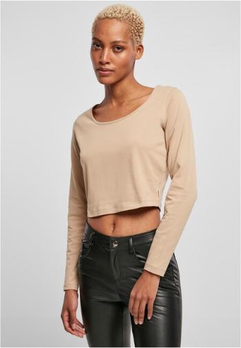 Urban Classics Ladies Organic Cropped Longsleeve unionbeige - XS