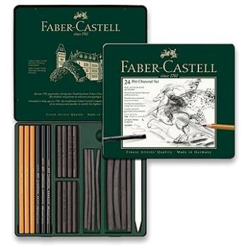 FABER-CASTELL Pitt Monochrome Uhly v plechové krabičce, sada 24 ks (4005401129783)