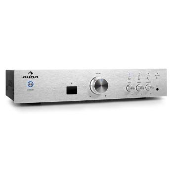 Hi-fi zesilovač Auna AV2-CD508BT, stříbrný, AUX, bluetooth