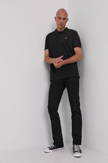 Polo tričko Levi's pánské, černá barva, hladké, 35883.0007-Blacks