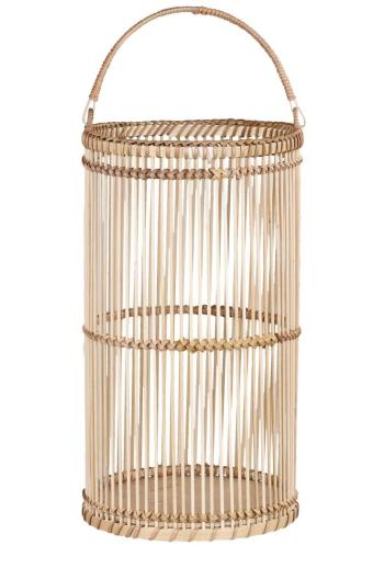 Přírodní dřevěná lucerna Bamboo - Ø20*36 cm 25502-00