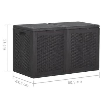 Zahradní úložný box polypropylen Dekorhome 80,5x44,5x51 cm