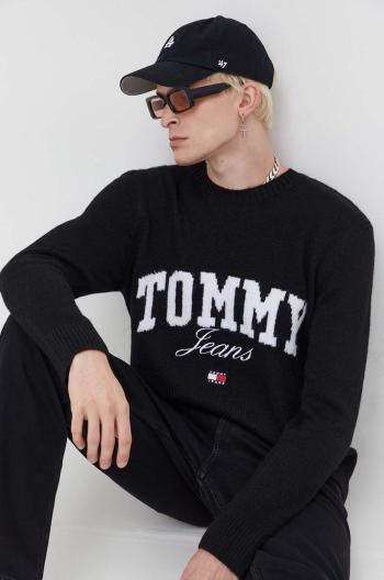 Svetr Tommy Jeans pánský, černá barva